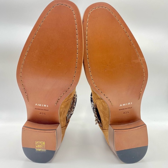 Amiri NIB suede cowboy bandana boots 43 1/2 in cognac - Picture 5 of 8